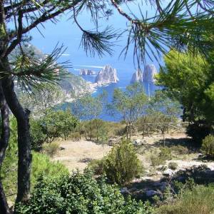Uno scorcio dell’isola di Capri con vista sui Faraglioni