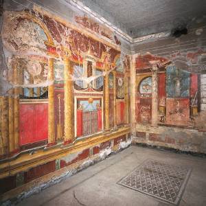 A Torre Annunziata, affreschi degli scavi della Villa di Poppea