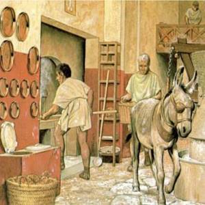 La ricostruzione di un antico molino pompeiano