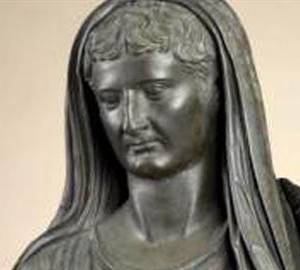 Statua di Tiberio, particolare del volto