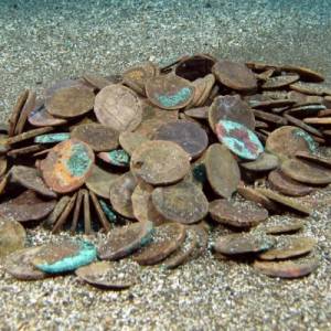 Una manciata di antiche monete