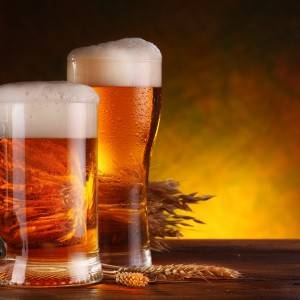Still Life with a draft beer by the glass.