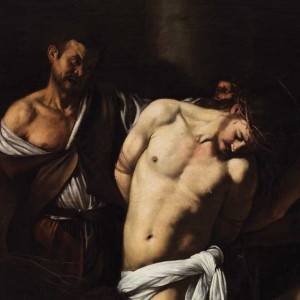 Museo di Capodimonte, particolare della Flagellazione di Caravaggio