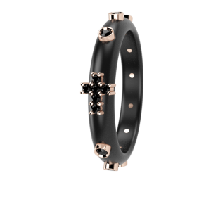 Nardelli gioielli, anello Rosario nero in ceramica