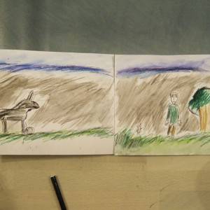 Due disegni ispirati al tema della mostra