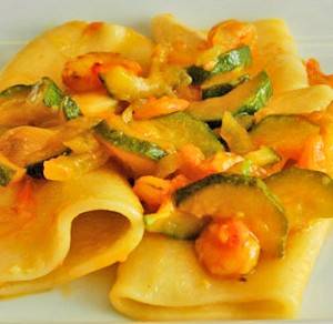Paccheri zucchine e gamberetti