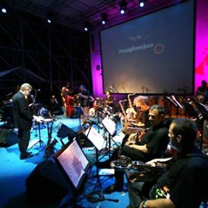 Artisti sul palco del jazz festival
