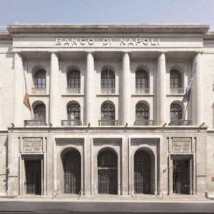 Storica immagine della sede del Banco di Napoli in Via toledo