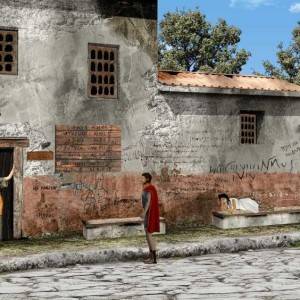 Una scena tratta dal videogioco ambientato nell’antica Pompei