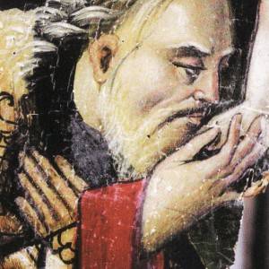 Adorazione dei magi, particolare di un affresco