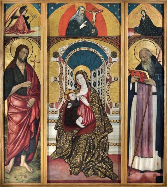 Il Trittico restaurato di Angiolillo Arcuccio tonrato esposto dopo anni al Museo Doma San Domenico Maggiore a Napoli